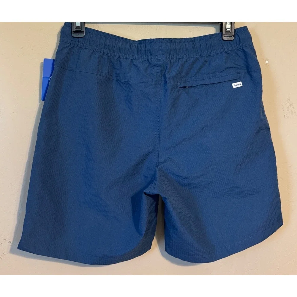 Hurley Shorts Men Medium Blue Textured Pull On Beach Surfing NEW